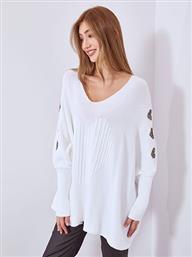 ΠΟΥΛΟΒΕΡ ΜΕ STRASS ΚΑΡΔΙΕΣ ΣΤΟ ΜΑΝΙΚΙ WT7587.4638+2 CELESTINO
