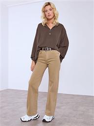ΤΖΙΝ WIDE LEG ΜΕ ΖΩΝΗ ΔΕΡΜΑΤΙΝΗΣ WT7643.1738+5 CELESTINO