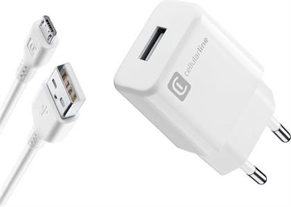 5W USB TO MICRO USB CABLE WHITE ΦΟΡΤΙΣΤΗΣ CELLULAR LINE
