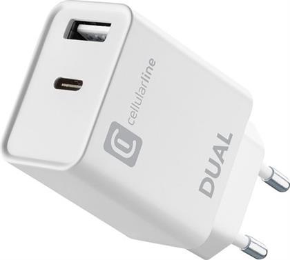 DUAL PD (USB TYPE-C) 20W ΦΟΡΤΙΣΤΗΣ CELLULAR LINE