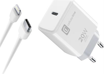 FAST CHARGE 20W TYPE-C TO LIGHTNING CABLE WHITE ΦΟΡΤΙΣΤΗΣ CELLULAR LINE
