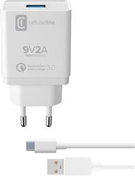 QUICK CHARGE USB-C 18W WHITE CELLULAR LINE