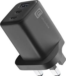 TRIPLE 65WATT UK BLACK ΦΟΡΤΙΣΤΗΣ CELLULAR LINE