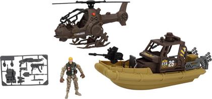 CHAP MEI SOLDIER FORCE-LIGHT & SOUND ΣΤΡΑΤΙΩΤΙΚΟ ΠΛΟΙΟ & ΕΛΙΚΟΠΤΕΡΟ PLAYSET (545142)