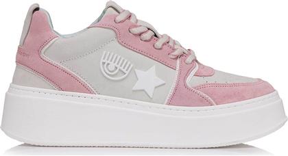 ΓΥΝΑΙΚΕΙΑ SUEDE SNEAKERS ΜΕ ΑΝΑΓΛΥΦΟ LOGO - CF3410-236 ΡΟΖ CHIARA FERRAGNI