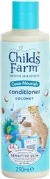 CIHLDS FARM COCO-NOURISH COCONUT CONDITIONER ΠΑΙΔΙΚΗ ΜΑΛΑΚΤΙΚΗ ΚΡΕΜΑ ΜΑΛΛΙΩΝ ΧΩΡΙΣ ΣΙΛΙΚΟΝΗ ΜΕ ΑΡΩΜΑ ΚΑΡΥΔΑΣ 250ML CHILDS FARM