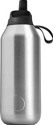 SERIES 2 FLIP SPORT BOTTLE ΑΝΟΞΕΙΔΩΤΟΣ ΘΕΡΜΟΣ ΜΕ ΚΑΛΑΜΑΚΙ & ΑΝΤΙΜΙΚΡΟΒΙΑΚΟ ΣΤΟΜΙΟ ΓΙΑ ΚΡΥΑ ΡΟΦΗΜΑΤΑ 500ML, ΚΩΔ 22603 - RECYCLED STAINLESS STEEL CHILLYS