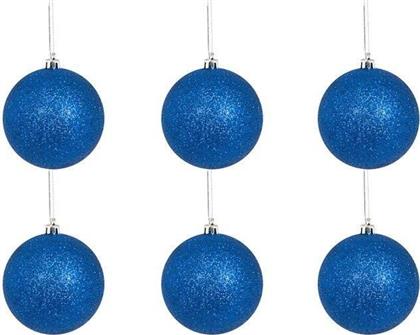 ΧΡΙΣΤΟΥΓΕΝΝΙΑΤΙΚΕΣ ΜΠΑΛΕΣ CHRISTMAS ΓΚΛΙΤΕΡ ΠΛΑΣΤΙΚΟ ΜΠΛΕ 6ΤΜΧ 8CM CHRISTMAS COLLECT