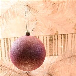 ΧΡΙΣΤΟΥΓΕΝΝΙΑΤΙΚΕΣ ΜΠΑΛΕΣ CHRISTMAS ΓΚΛΙΤΕΡ ΠΛΑΣΤΙΚΟ ΡΟΖ 6ΤΜΧ 8CM CHRISTMAS COLLECT