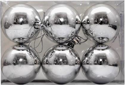 ΧΡΙΣΤΟΥΓΕΝΝΙΑΤΙΚΕΣ ΜΠΑΛΕΣ CHRISTMAS ΠΛΑΣΤΙΚΟ ΑΣΗΜΙ 6ΤΜΧ 8CM CHRISTMAS COLLECT