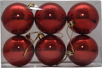 ΧΡΙΣΤΟΥΓΕΝΝΙΑΤΙΚΕΣ ΜΠΑΛΕΣ CHRISTMAS ΠΛΑΣΤΙΚΟ KOKKINO 6ΤΜΧ 8CM CHRISTMAS COLLECT