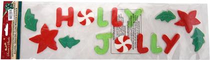 ΧΡΙΣΤΟΥΓΕΝΝΙΑΤΙΚΟ ΔΙΑΚΟΣΜΗΤΙΚΟ CHRISTMAS ΖΕΛΕ ΓΙΑ ΠΑΡΑΘΥΡΟ HOLLY JOLLY 48.5X15CM CHRISTMAS COLLECT