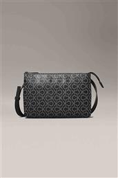 ΓΥΝΑΙΚΕΙΑ ΤΣΑΝΤΑ CROSSBODY ΜΕ ALL-OVER MONOGRAM PRINT ΚΑΙ ΜΕΤΑΛΛΙΚΟ ΛΟΓΟΤΥΠΟ - K60K609417 ΜΑΥΡΟ CK JEANS