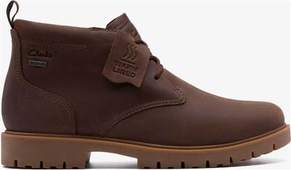 ΑΝΔΡΙΚΑ ΔΕΡΜΑΤΙΝΑ ΜΠΟΤΑΚΙΑ ΑΔΙΑΒΡΟΧΑ ''BERHILL MID GORE-TEX'' - 26183273 ΚΑΦΕ CLARKS