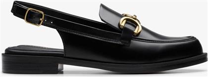 ΓΥΝΑΙΚΕΙΑ ΔΕΡΜΑΤΙΝΑ ΜΟΚΑΣΙΝΙΑ SLINGBACK ''STRAVEN SLING'' - 26183143 ΜΑΥΡΟ CLARKS