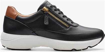 ΓΥΝΑΙΚΕΙΑ ΔΕΡΜΑΤΙΝΑ SNEAKERS ''TIVOLI ZIP'' - 26176648 ΜΑΥΡΟ CLARKS