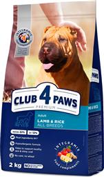 ΤΡΟΦΗ ΣΚΥΛΟΥ ADULT ALL BREEDS ΑΡΝΙ - ΡΥΖΙ (2KG) CLUB4PAWS