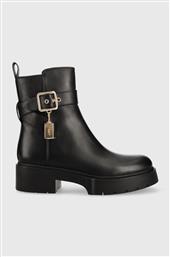 ΔΕΡΜΑΤΙΝΕΣ ΜΠΟΤΕΣ LACEY LEATHER BOOTIE ΓΥΝΑΙΚΕΙΕΣ, ΧΡΩΜΑ: ΜΑΥΡΟ COACH από το ANSWEAR