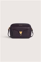 ΓΥΝΑΙΚΕΙΑ ΔΕΡΜΑΤΙΝΗ ΤΣΑΝΤΑ CROSSBODY ΜΕ LOGO PRINT ''BEAT'' - E1MF6-150201 ΜΟΒ COCCINELLE