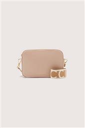ΓΥΝΑΙΚΕΙΑ ΔΕΡΜΑΤΙΝΗ ΤΣΑΝΤΑ CROSSBODY ΜΕ ΜΕΤΑΛΛΙΚΟ ΛΟΓΟΤΥΠΟ ''TEBE'' - E5MN5-55I101 NUDE COCCINELLE