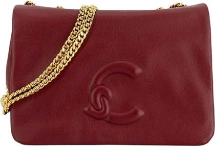 ΓΥΝΑΙΚΕΙΑ ΔΕΡΜΑΤΙΝΗ ΤΣΑΝΤΑ CROSSBODY ΜΟΝΟΧΡΩΜΗ ΜΕ ΑΝΑΓΛΥΦΟ ΛΟΓΟΤΥΠΟ ''DULSE'' - E5SS5-520101 ΜΠΟΡΝΤΟ COCCINELLE
