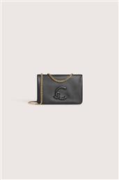 ΓΥΝΑΙΚΕΙΑ ΔΕΡΜΑΤΙΝΗ ΤΣΑΝΤΑ CROSSBODY ΜΟΝΟΧΡΩΜΗ ΜΕ ΑΝΑΓΛΥΦΟ ΛΟΓΟΤΥΠΟ ''DULSE'' - E5SS5-520101 ΜΑΥΡΟ COCCINELLE