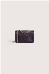 ΓΥΝΑΙΚΕΙΑ ΔΕΡΜΑΤΙΝΗ ΤΣΑΝΤΑ CROSSBODY ΜΟΝΟΧΡΩΜΗ ΜΕ ΑΝΑΓΛΥΦΟ ΛΟΓΟΤΥΠΟ ''DULSE'' - E5SS5-520101 ΜΟΒ COCCINELLE
