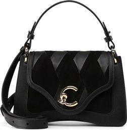 ΓΥΝΑΙΚΕΙΑ ΤΣΑΝΤΑ CROSSBODY ΜΕ ALL-OVER PRINT ''C-ME'' - E1T1S-180201 ΜΑΥΡΟ COCCINELLE