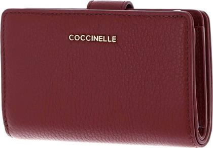 ΓΥΝΑΙΚΕΙΟ ΔΕΡΜΑΤΙΝΟ ΠΟΡΤΟΦΟΛΙ ΜΕ ΜΕΤΑΛΛΙΚΟ ΛΟΓΟΤΥΠΟ - E2MW5-11E701 ΜΠΟΡΝΤΟ COCCINELLE