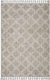 ΧΑΛΙ ΜΕ CONTRAST GEOMETRIC PATTERN ΚΑΙ ΚΡΟΣΣΙΑ ΣΤΟ ΤΕΛΕΙΩΜΑ 180 X 120 CM - 007383717 ΓΚΡΙ COINCASA