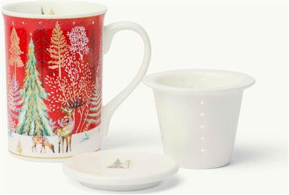 ΧΡΙΣΤΟΥΓΕΝΝΙΑΤΙΚΗ ΠΟΡΣΕΛΑΝΙΝΗ ΚΟΥΠΑ ΤΣΑΓΙΟΥ ΣΕ ΣΥΣΚΕΥΑΣΙΑ ΔΩΡΟΥ 12 X 9 CM - 006804031 ΚΟΚΚΙΝΟ COINCASA