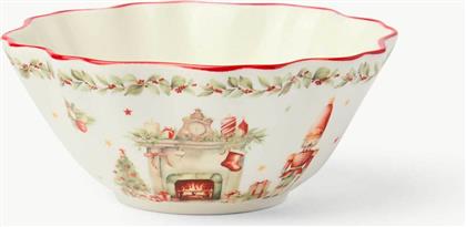 ΧΡΙΣΤΟΥΓΕΝΝΙΑΤΙΚΟ ΠΟΡΣΕΛΑΝΙΝΟ ΜΠΟΛ ΜΕ CHRISTMAS ΛΕΠΤΟΜΕΡΕΙΕΣ 12 CM - 006803358 ΛΕΥΚΟ COINCASA