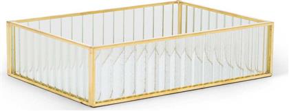 ΔΙΑΚΟΣΜΗΤΙΚΟΣ ΓΥΑΛΙΝΟΣ ΔΙΣΚΟΣ ΜΕ ΧΡΥΣΕΣ ΑΚΡΕΣ 5 X 25 X 18 CM - 007406832 ΔΙΑΦΑΝΟ COINCASA