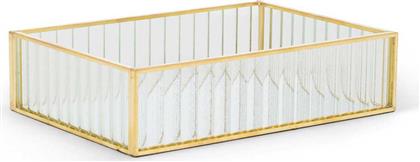 ΔΙΑΚΟΣΜΗΤΙΚΟΣ ΓΥΑΛΙΝΟΣ ΔΙΣΚΟΣ ΜΕ ΧΡΥΣΕΣ ΑΚΡΕΣ 5 X 25 X 25 CM - 007406833 ΔΙΑΦΑΝΟ COINCASA