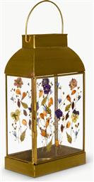 ΓΥΑΛΙΝΟ ΦΑΝΑΡΑΚΙ ΜΕ ΛΟΥΛΟΥΔΙΑ 30 CM - 007493260 ΧΡΥΣΟ COINCASA