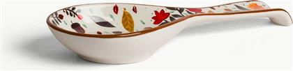 ΚΕΡΑΜΙΚΗ ΚΟΥΤΑΛΑ ΜΕ LEAF PATTERN 20,5 X 9,5 CM - 007499983 ΛΕΥΚΟ COINCASA