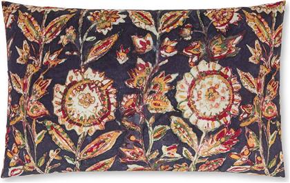 ΜΑΞΙΛΑΡΟΘΗΚΗ ΜΕ CONTRAST FLORAL PRINT ΒΑΜΒΑΚΕΡΗ 80 X 50 CM - 007372719 ΣΚΟΥΡΟ ΜΠΛΕ COINCASA