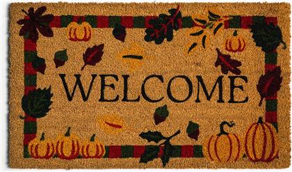 ΠΑΤΑΚΙ ΕΙΣΟΔΟΥ ΜΕ LETTERING ''WELCOME'' 43 X 73 CM - 007493111 ΠΟΡΤΟΚΑΛΙ ΣΚΟΥΡΟ COINCASA
