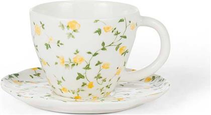 ΠΟΡΣΕΛΑΝΙΝΟ ΦΛΙΤΖΑΝΙ ΚΑΦΕ ΜΕ ΠΙΑΤΑΚΙ ΚΑΙ FLOWER MOTIF 7 X 8 CM - 007368903 ΛΕΥΚΟ COINCASA