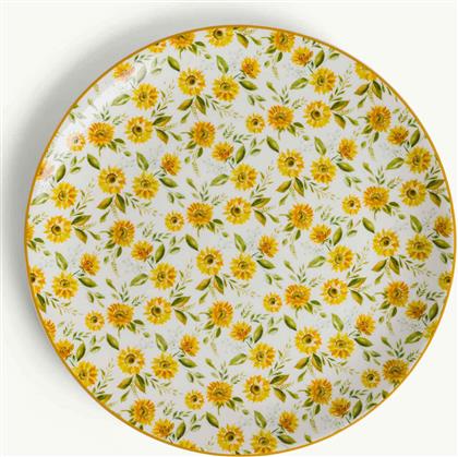 ΠΟΡΣΕΛΑΝΙΝΟ ΠΙΑΤΟ ΜΕ FLORAL PRINT 33 CM - 007467375 ΛΕΥΚΟ COINCASA