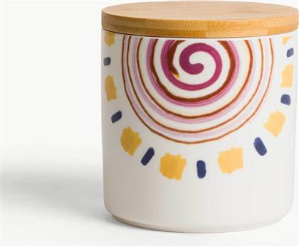 ΠΟΡΣΕΛΑΝΙΝΟ ΒΑΖΟ ΜΕ ΚΑΠΑΚΙ ΑΠΟ BAMBOO 12 CM - 007493171 ΛΕΥΚΟ COINCASA