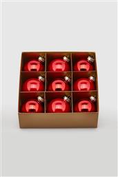 ΣΕΤ ΑΠΟ ΧΡΙΣΤΟΥΓΕΝΝΙΑΤΙΚΕΣ ΜΠΑΛΕΣ (9 ΤΕΜΑΧΙΑ) - 007457418 ΚΟΚΚΙΝΟ COINCASA