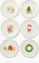 ΣΕΤ ΧΡΙΣΤΟΥΓΕΝΝΙΑΤΙΚΑ ΠΟΡΣΕΛΑΝΙΝΑ ΠΙΑΤΑ ΦΡΟΥΤΟΥ (6 ΤΕΜΑΧΙΑ) - 006803384 ΛΕΥΚΟ COINCASA