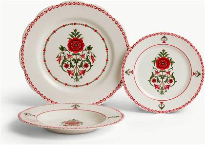 ΣΕΤ ΚΕΡΑΜΙΚΑ ΠΙΑΤΑ ΜΕ FLORAL PRINT (18 ΤΕΜΑΧΙΑ) - 007494229 ΛΕΥΚΟ COINCASA