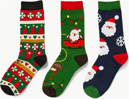 ΣΕΤ UNISEX ΧΡΙΣΤΟΥΓΕΝΝΙΑΤΙΚΕΣ ΚΑΛΤΣΕΣ (3 ΤΕΜΑΧΙΑ) - 006803964 ΚΟΚΚΙΝΟ COINCASA