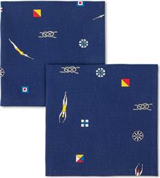 ΣΕΤ ΒΑΜΒΑΚΕΡΕΣ ΠΕΤΣΕΤΕΣ ΦΑΓΗΤΟΥ ΜΕ NAUTICAL FLAG PRINT 42 X 42 CM (2 ΤΕΜΑΧΙΑ) - 007357811 ΜΠΛΕ ΣΚΟΥΡΟ COINCASA