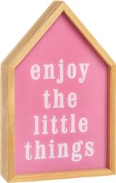 ΞΥΛΙΝΟ LIGHT BOX ΜΕ LETTERING ENJOY THE LITLE THINGS 17 X 27 CM - 005621311 ΡΟΖ COINCASA