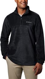 ΑΝΔΡΙΚΗ FLEECE ΜΠΛΟΥΖΑ ΜΟΝΟΧΡΩΜΗ ΜΕ ΦΕΡΜΟΥΑΡ 1/2 ''STEENS MOUNTAIN'' - 1620191010L ΜΑΥΡΟ COLUMBIA