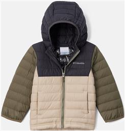 ΜΠΟΥΦΑΝ ΜΕΤΑΒΑΤΙΚΟ POWDER LITE BOYS HOODED JACKET ΚΑΦΕ REGULAR FIT COLUMBIA