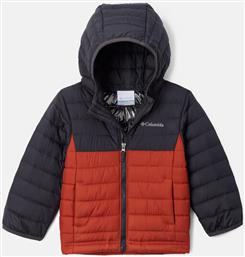 ΜΠΟΥΦΑΝ ΜΕΤΑΒΑΤΙΚΟ POWDER LITE BOYS HOODED JACKET ΠΟΡΤΟΚΑΛΙ REGULAR FIT COLUMBIA